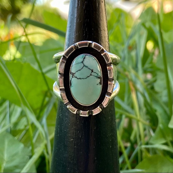 Artisan handmade Heavy turquoise ring - Picture 3 of 6